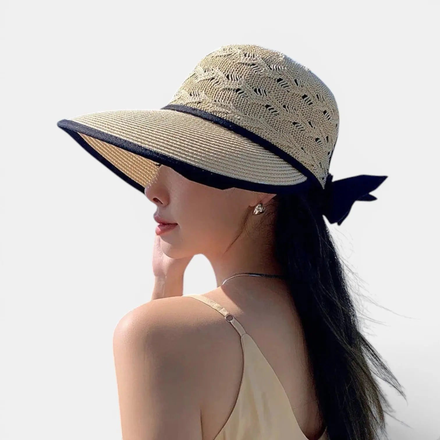Chapeau Paille Visière Large Noeud Femme La Boutique du Chapeau
