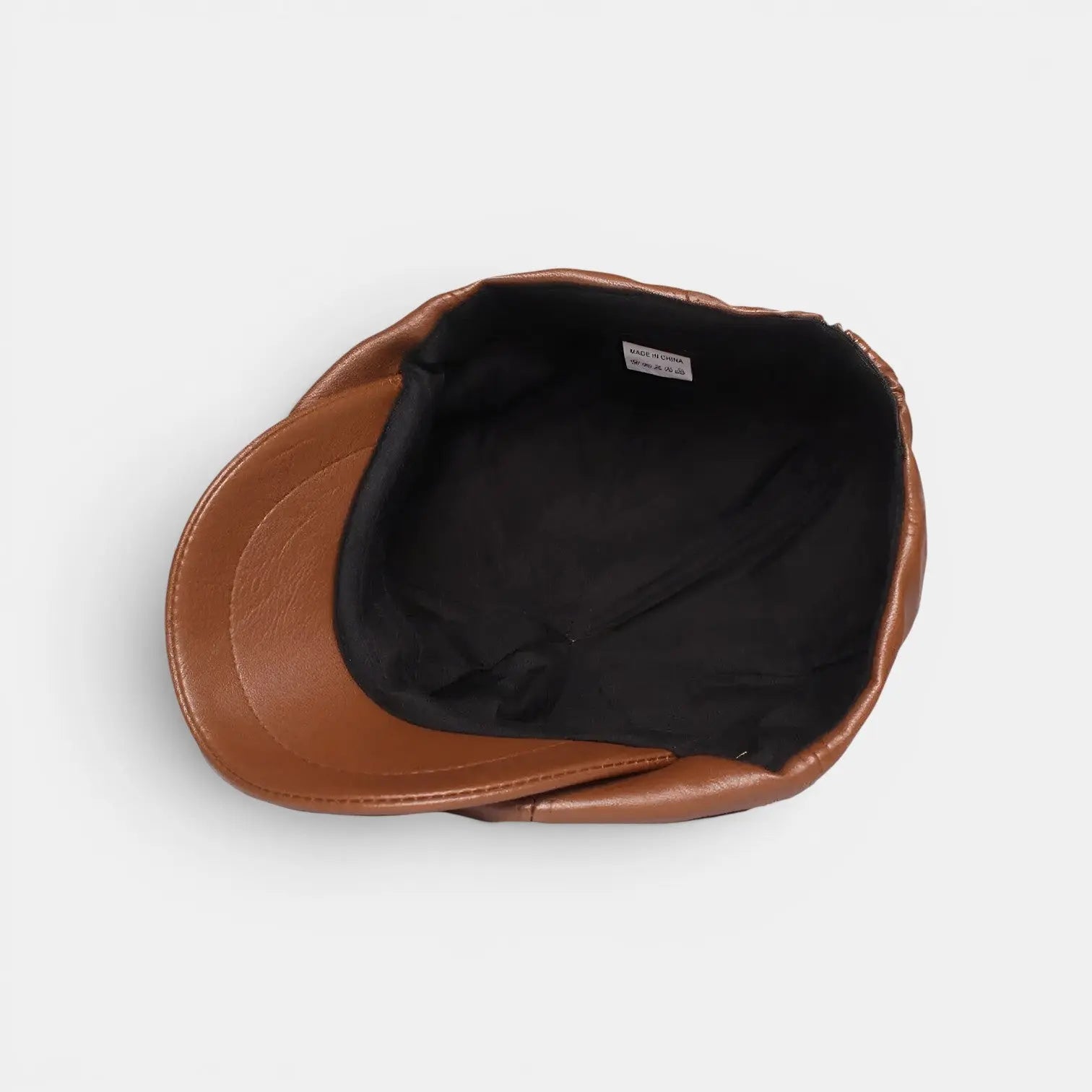 Casquette Gavroche Cuir Homme Noir et Camel La Boutique du Chapeau