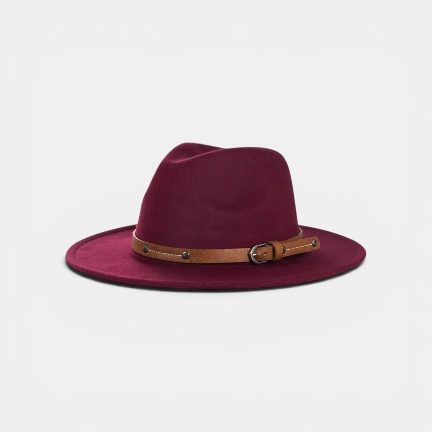 Chapeau Fedora Laine Bord Large avec Ceinture Cuir La Boutique du Chapeau