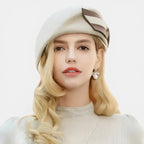Béret Laine Femme Chic avec Nœud Bicolore La Boutique du Chapeau