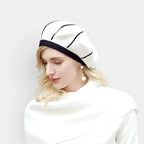 Béret Laine Rayures Contrastantes Femme La Boutique du Chapeau