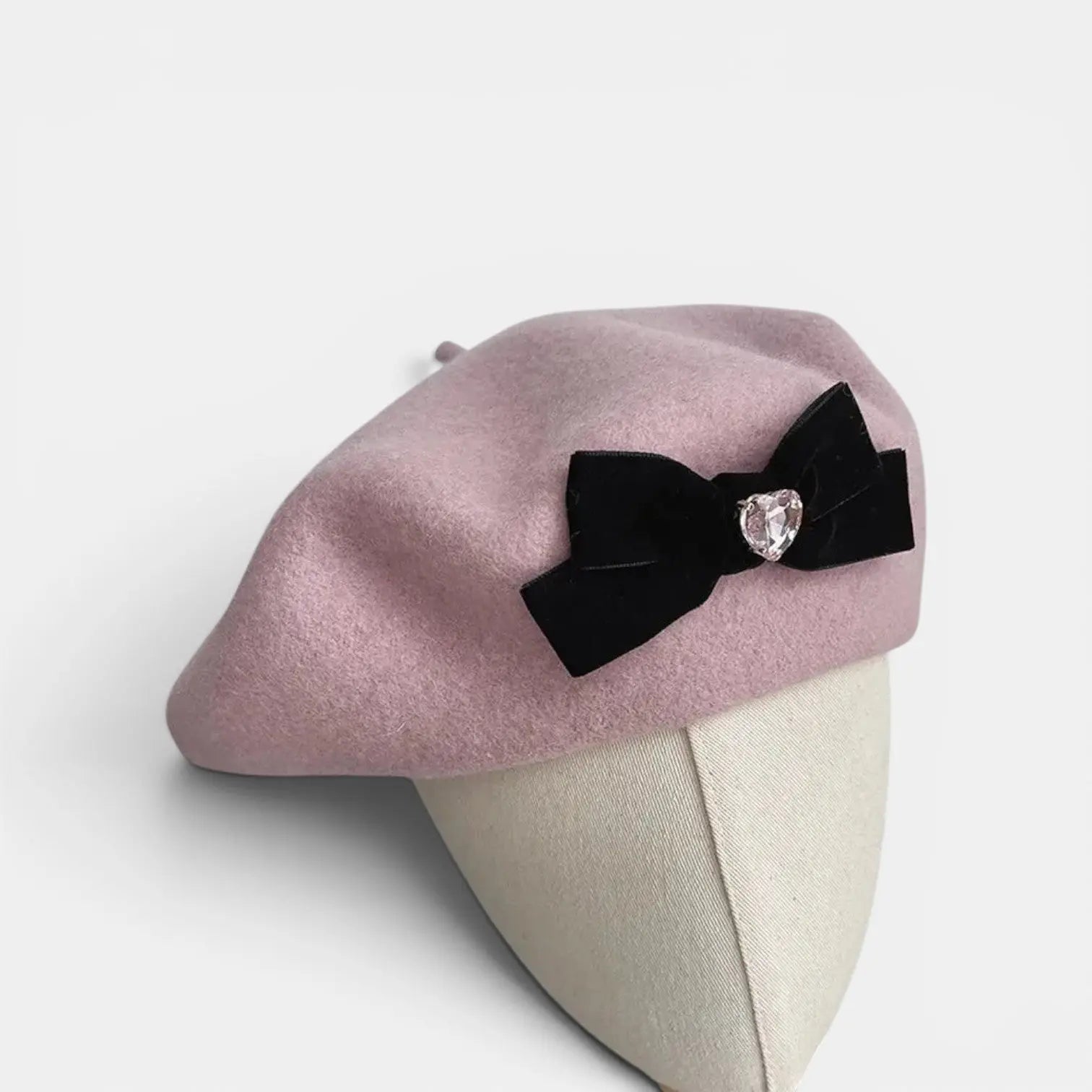 Béret Laine Nœud Velours Femme