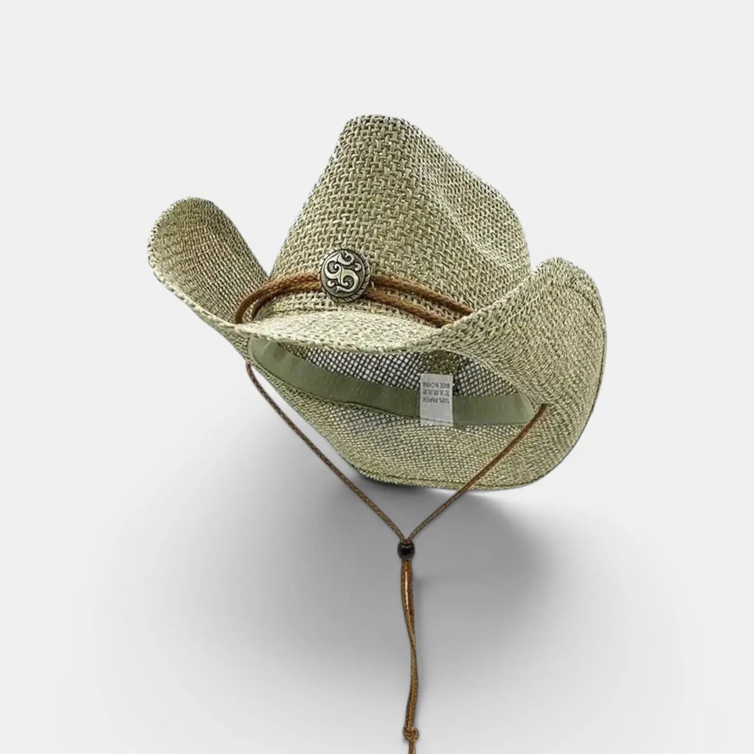 Chapeau Cowboy Paille Cordelette Réglable Femme