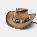 Chapeau Cowboy Paille Bandeau Perles Femme La Boutique du Chapeau
