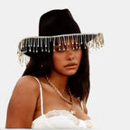 Chapeau Cowboy Feutrine Franges Strass Femme La Boutique du Chapeau