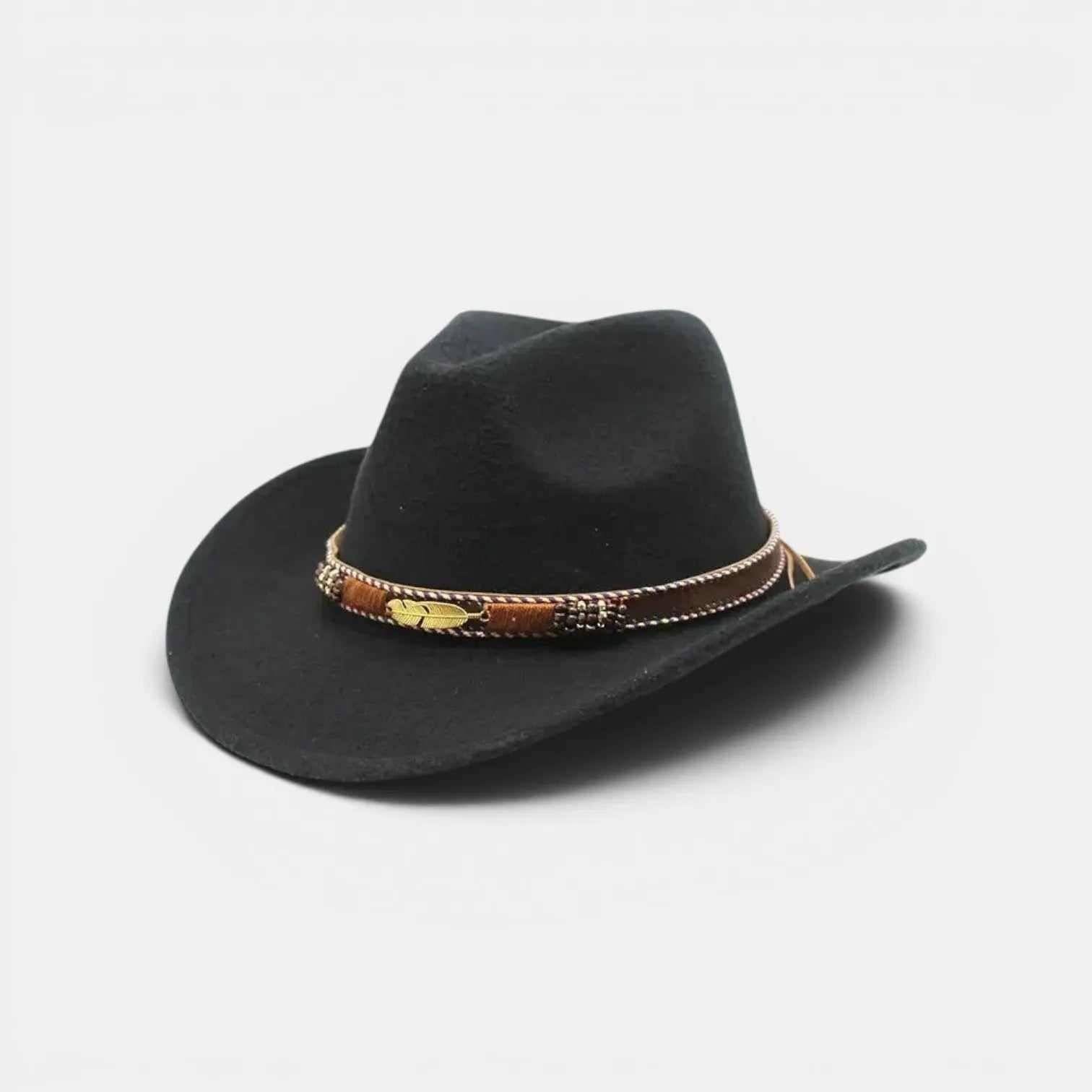 Chapeau Cowboy Feutre Bande Tressée Unisexe La Boutique du Chapeau