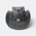Chapeau Cowboy Cuir Véritable Rivets Crâne Homme La Boutique du Chapeau