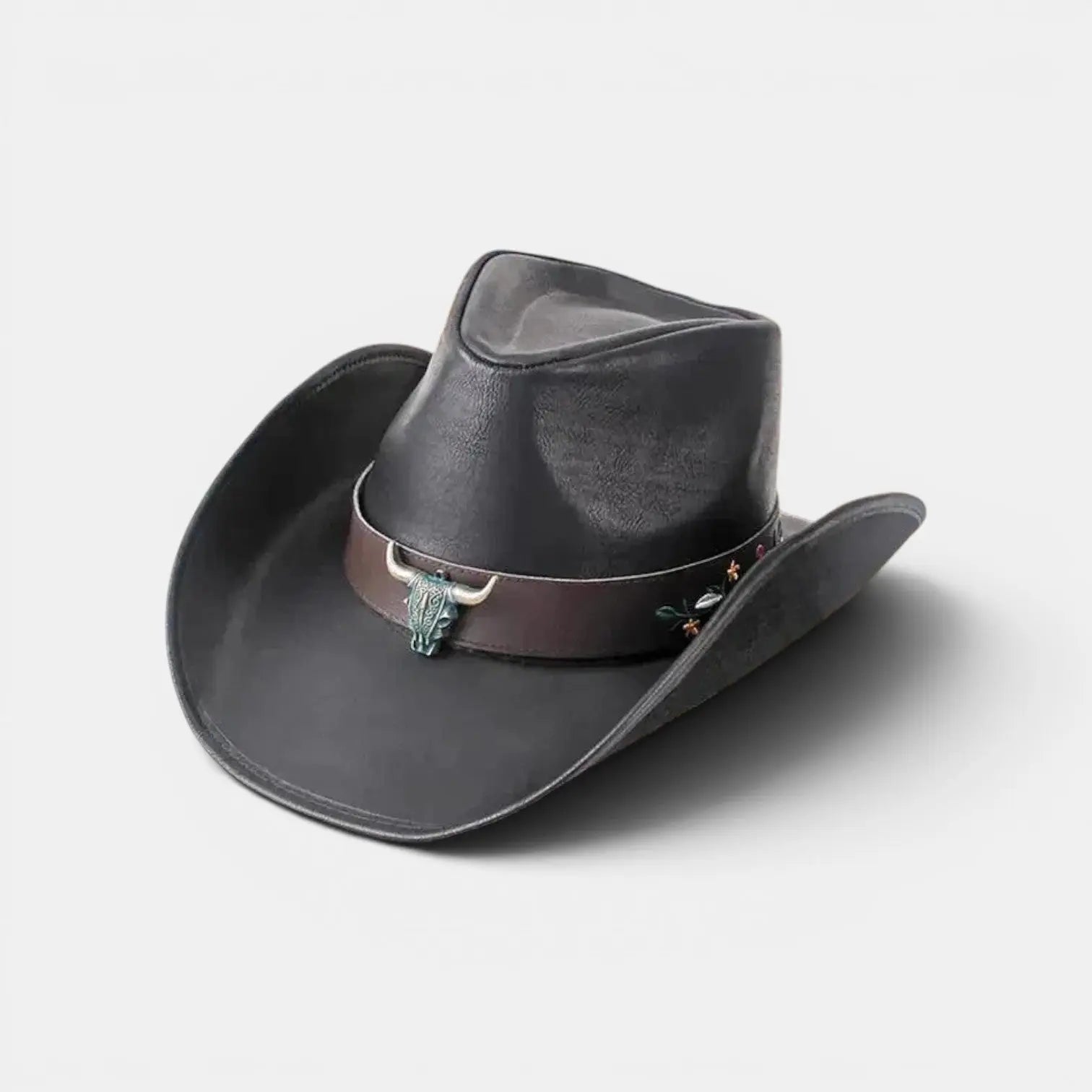 Chapeau Cowboy Cuir Véritable Motif Taureau Homme La Boutique du Chapeau