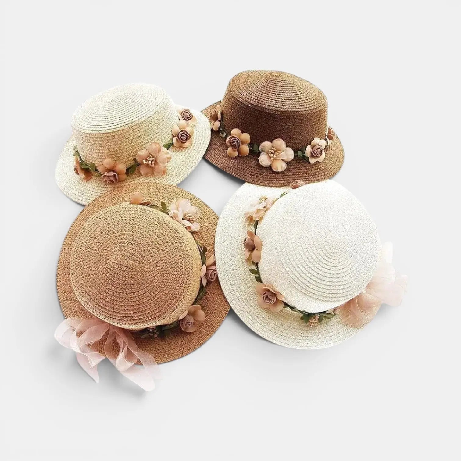 Chapeau Paille Fleurs Couronne Florale Femme La Boutique du Chapeau
