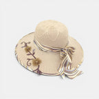 Chapeau Paille Bord Large Fleurs et Ruban Femme La Boutique du Chapeau