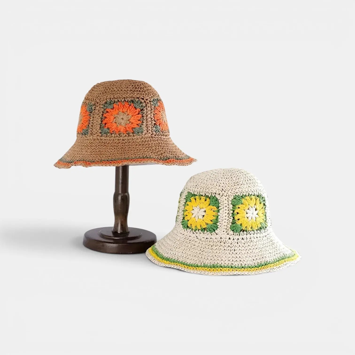 Bob Paille Crochet Fleurs Femme