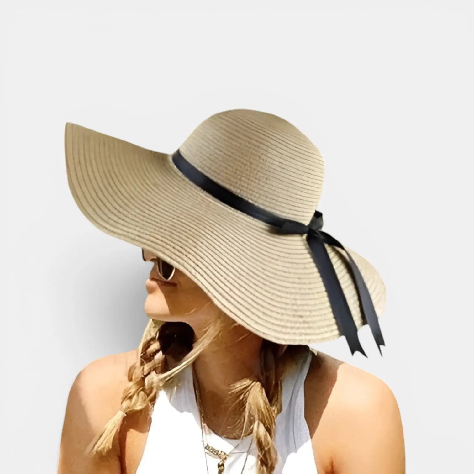 Chapeau Paille Bord Large Femme Ruban Noir La Boutique du Chapeau