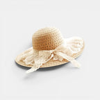 Chapeau Paille Tressée Ajourée Bord Large Dentelle Femme La Boutique du Chapeau