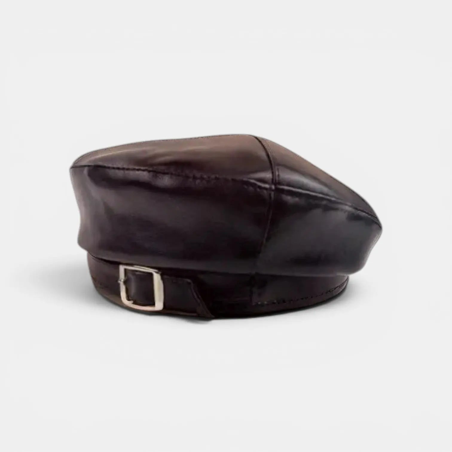 Béret Cuir Femme avec Boucle Réglable