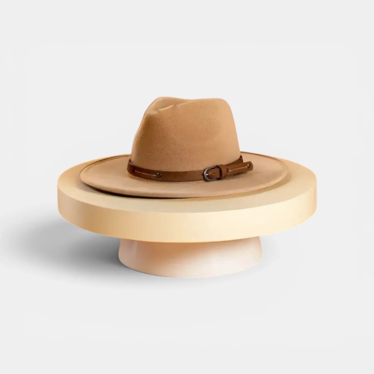 Chapeau Fedora Laine Bord Large avec Ceinture Cuir La Boutique du Chapeau