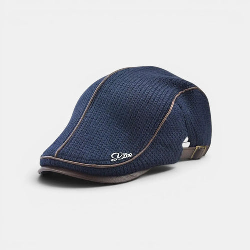 Béret Gavroche Maille Bordure Cuir Réglable Homme La Boutique du Chapeau