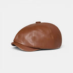 Casquette Gavroche Cuir Homme Noir et Camel La Boutique du Chapeau