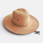 Chapeau Cowboy Suédine Bord Large Cordons Réglables La Boutique du Chapeau