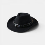 Chapeau Cowboy Feutrine Bandeau Ethnique Tête de Taureau La Boutique du Chapeau