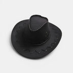 Chapeau Cowboy Suédine Bord Large Coutures Zigzag La Boutique du Chapeau