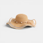 Chapeau Paille Bord Large Vague Perles Femme La Boutique du Chapeau