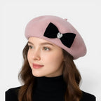 Béret Laine Nœud Velours Femme La Boutique du Chapeau