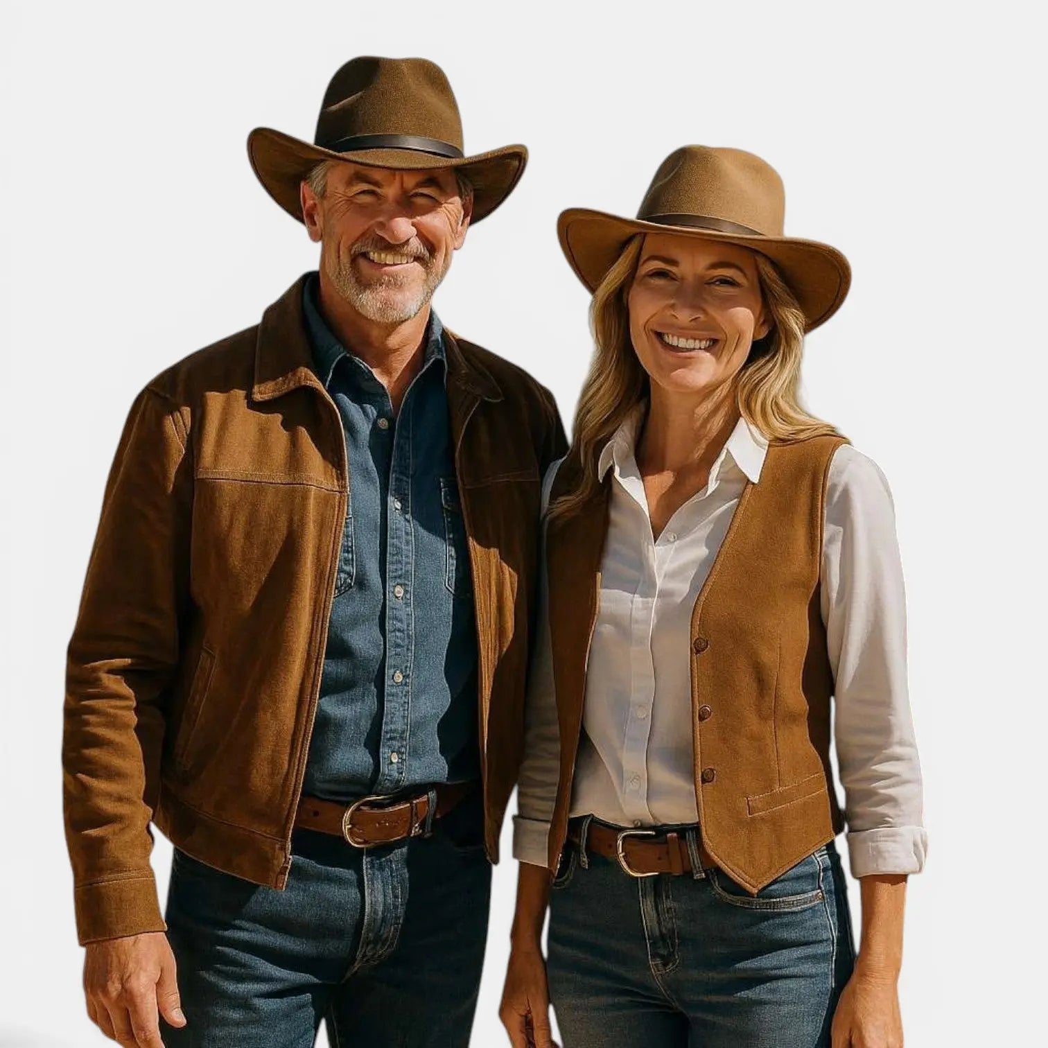 Chapeau Cowboy Suédine Bord Large Unisexe La Boutique du Chapeau