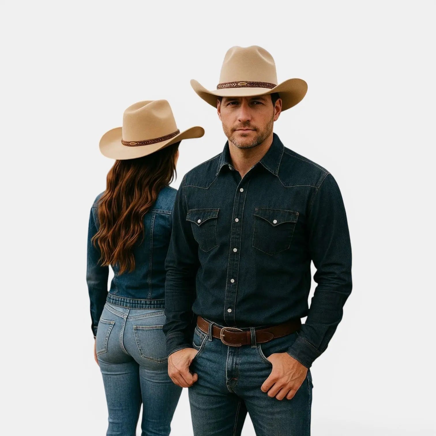 Chapeau Cowboy Feutre Bande Tressée Unisexe La Boutique du Chapeau